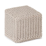 Hand Knitted Cable Pouf Ottoman