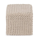 Hand Knitted Cable Pouf Ottoman