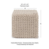 Hand Knitted Cable Pouf Ottoman