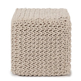Hand Knitted Cable Pouf Ottoman