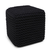 Hand Knitted Cable Pouf Ottoman