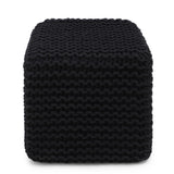 Hand Knitted Cable Pouf Ottoman