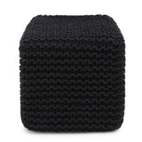 Hand Knitted Cable Pouf Ottoman