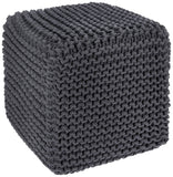Hand Knitted Cable Pouf Ottoman