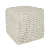 Hand Knitted Cable Pouf Ottoman