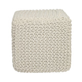 Hand Knitted Cable Pouf Ottoman