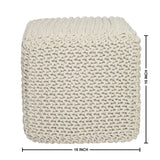 Hand Knitted Cable Pouf Ottoman