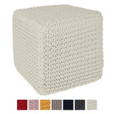 Hand Knitted Cable Pouf Ottoman