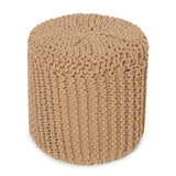 Hand Knitted Cable Pouf Ottoman