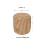 Hand Knitted Cable Pouf Ottoman