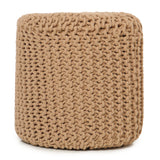 Hand Knitted Cable Pouf Ottoman