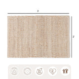 REDEARTH Braided Jute Area Rug 2'x 3' (Rectangular) Arden Natural