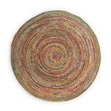REDEARTH Braided Jute Area Rug 5' (Round) Mosaic Trellis