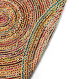 REDEARTH Braided Jute Area Rug 5' (Round) Mosaic Trellis