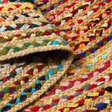 REDEARTH Braided Jute Area Rug 5' (Round) Mosaic Trellis