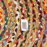 REDEARTH Braided Jute Area Rug 5' (Round) Mosaic Trellis