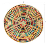 REDEARTH Braided Jute Area Rug 3' (Circular)