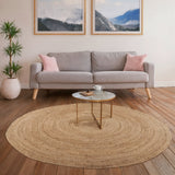 REDEARTH Braided Jute Area Rug 8' (Round)
