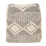 REDEARTH Tufted Cube Pouf Ottoman with Filler Cube Diamond Medley Gray With Filler