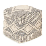 REDEARTH Tufted Cube Pouf Ottoman with Filler Cube Diamond Medley Gray With Filler