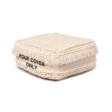 UNSTUFFED Pouf Ottoman Cover - REDEARTH Textured Storage Cube Boho Bean Bag Chair Seat Footrest Stool For Living Room, Bedroom,Nursery,Farmhouse,Kidsroom, Patio, Gym; 100% Cotton (20