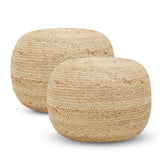 Jute Braided Pouf Ottoman