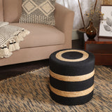 Jute Braided Pouf Ottoman