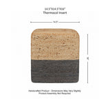 · REDEARTH · Cube Pouf Foot Stool Ottoman - Jute Braided Pouffe Poof Accent Sitting Footrest for The Living Room, Bedroom, Nursery, Patio, Lounge & Other Rooms, Set of 2(14.5”x14.5”x16”; Natural Gray)