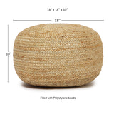 Jute Braided Pouf Ottoman