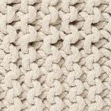 Hand Knitted Cable Pouf Ottoman