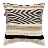 REDEARTH Tufted Boho Throw Pillow Covers Chevron Maze Black