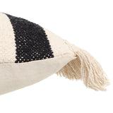 REDEARTH Tufted Boho Throw Pillow Covers Chevron Maze Black