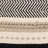 REDEARTH Tufted Boho Throw Pillow Covers Chevron Maze Black