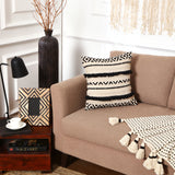 REDEARTH Tufted Boho Throw Pillow Covers Geoetric Craft Black