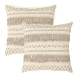 REDEARTH Tufted Boho Throw Pillow Cover in Geometric Craft Taupe