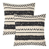 REDEARTH Tufted Boho Throw Pillow Covers Geoetric Craft Black