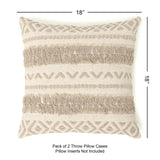 REDEARTH Tufted Boho Throw Pillow Cover in Geometric Craft Taupe