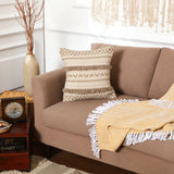 REDEARTH Tufted Boho Throw Pillow Cover in Geometric Craft Taupe
