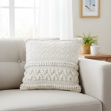 REDEARTH Tufted Boho Throw Pillow Covers Boho Chic Natural