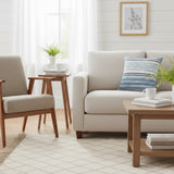 REDEARTH Tufted Boho Throw Pillow Covers Serenity Twill Indigo