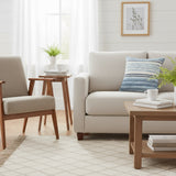 · REDEARTH · Boho Textured Throw Pillow Cushion Covers - Woven Tufted Decorative Farmhouse Cases Set for Couch - Bed - Chair - Dining - Patio - Outdoor - 100% Cotton (18"x18" - Indigo Natural) Pack of 2