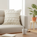 REDEARTH Tufted Boho Throw Pillow Covers Scandi Chic Natural