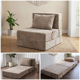REDEARTH Boneless Floor Sofa Bed — Ember Chenille Taupe