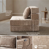 REDEARTH Boneless Floor Sofa Bed — Ember Chenille Taupe