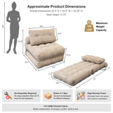 REDEARTH Boneless Folding Sofa Bed — Cielo Chenille Beige