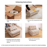 REDEARTH Boneless Folding Sofa Bed — Cielo Chenille Beige