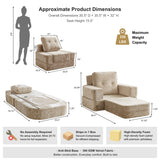 REDEARTH Boneless Floor Sofa Bed — Lumen Velvet Beige