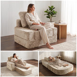 REDEARTH Boneless Floor Sofa Bed — Lumen Velvet Beige