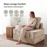 REDEARTH Boneless Floor Sofa Bed — Lumen Velvet Beige