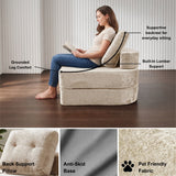 REDEARTH Boneless Floor Sofa Bed — Lumen Velvet Beige